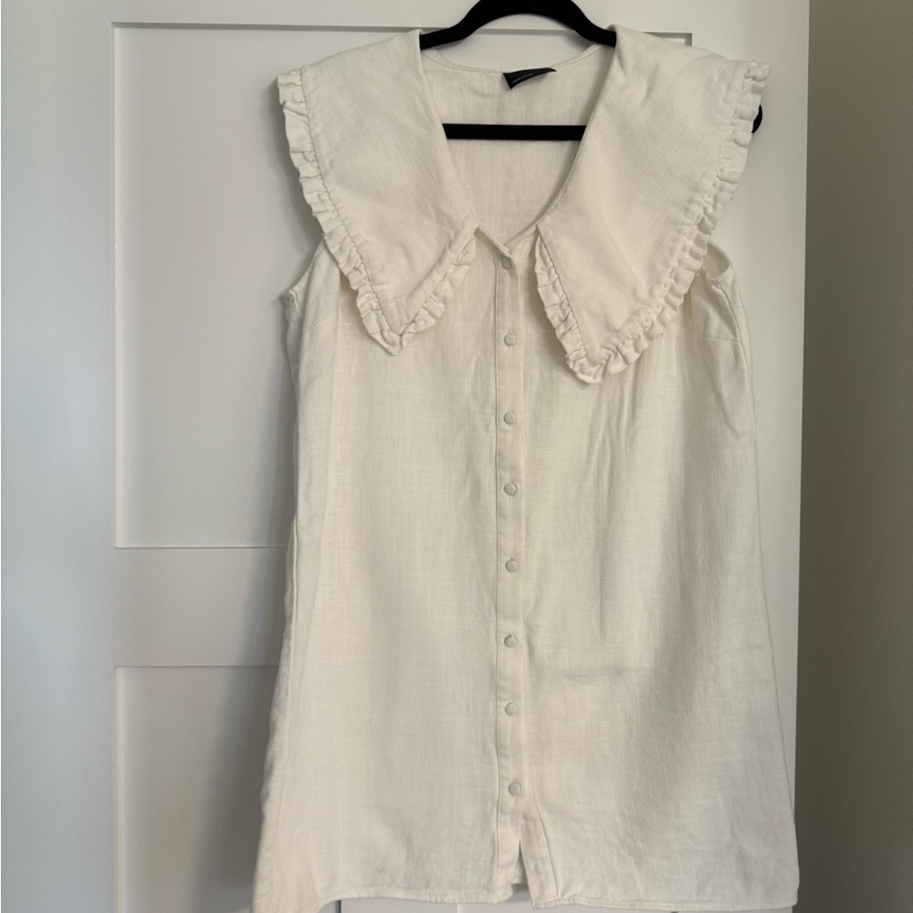 ASOS Cream Ruffled Mini Dress